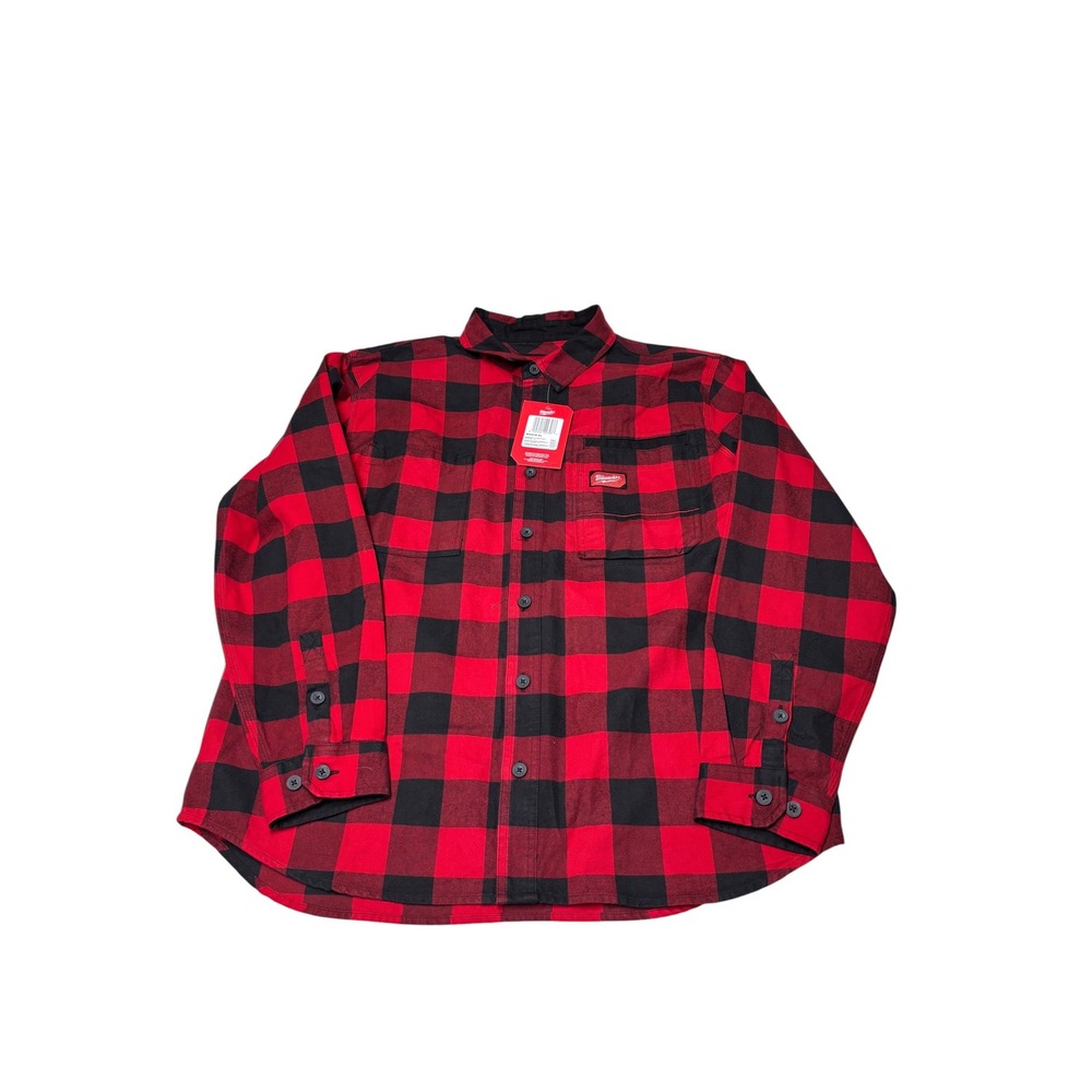 NWT Milwaukee Gridiron Flannel Shirt Mens XL Red Black Buffalo Plaid M551R-XL